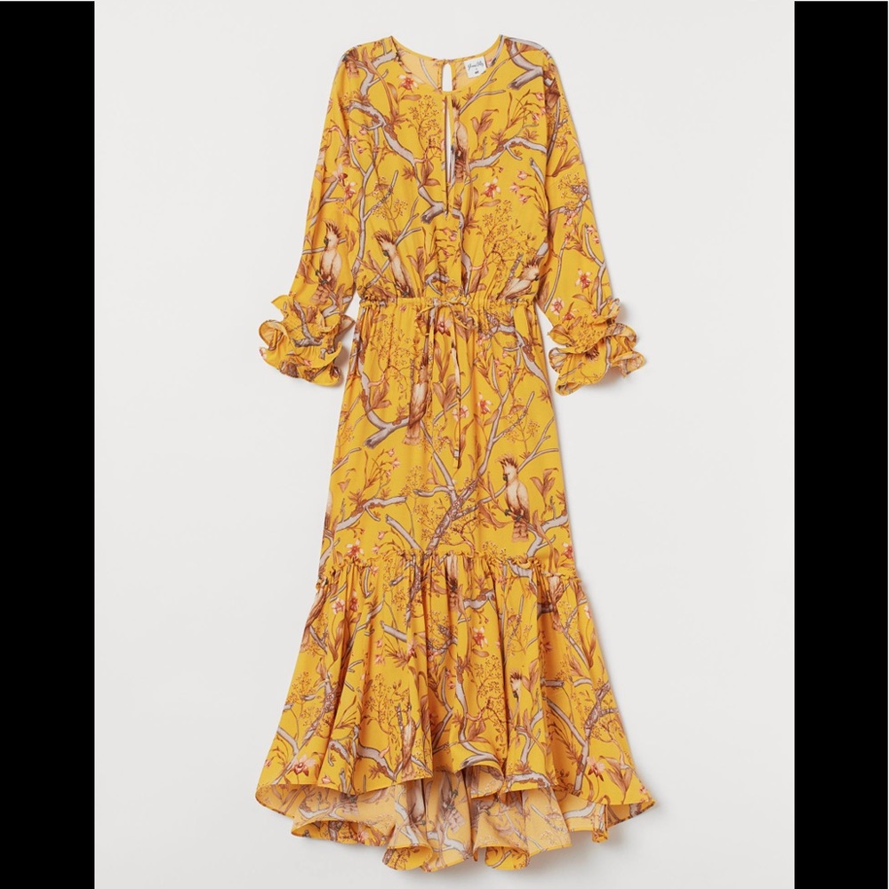 H&M Yellow Floral Maxi Dress
